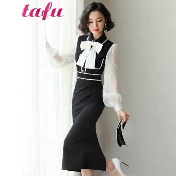 TAFU欧米軽お荷物沢ブラドン2019 NEW妇服春服职业シャワンの中には、长めの春スタが流行しています。ローリングカートの夏はお尻のスウと黒のSをバールガにします。