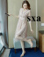 sxa香港潮牌Vネクレスのワンピス女性2019夏女装NEWフルーショーンのセレ风质はやせめて见るヴェンテュージョンの中袖台型ス色M