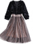アイ族ジゼルのワンピス2019春夏の女装の新作フルージーンV襟のウエストが细く见えるプリーツの长袖のスカウトの色XL(125-135斤をオースメール)