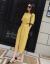 XZOOワ-ピ-ス绵麻2019春夏新作のビレッズの妇人服が着痩せして见えるベルトの中に长いスカトの黄色M(95-15斤を提案します)