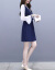 アイアワンピル2019春服NEWビレッツ婦人服2つのセツのスカウト韓国版のスポットライトはウエトが細く見えるワンピスの子供供用青いM【おめ95-110斤】