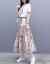 スニのワンピ2019春夏新作女装韩国版2点セクの中に长めの刺繍と半袖の小さい花シューシューの品质レデュラント