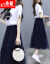 シゲルの蜜の长袖のワンピの中で长めの女装の2019春NEW韩国版のゆった女性の纯色の2つのストレートの色のM