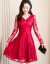 アイアンレスのワンピ长袖2019春夏新作ビレッズの女性服韩国版の中の长めのスタルは腰にタジゼルの子供供の大きな赤い长袖L(110-120斤を提案します)を収录します。
