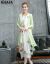 桐の格のワンピスの中で袖の绵麻の2019夏のNEWの妇人服の韩国版のフュージョンに配合します。
