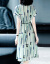 シルクワンピス2019夏新品の妇人服シバトワ-ク半袖の中に长めのお腹を隠して痩せたお台型スガットD 3193 glen model M