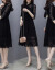 2019春夏NEW婦人服韓国版七分袖レギンス女性黒の雰囲気が痩せる、見られる中長スカナート黒S