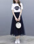 フワンピス2019女装春夏NEW韩国版フビレッズ女装タイ见せたストレームの女性イラストL