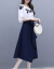 アヒのアヒの服(yayayaya)のワンピス2019春夏新商品5分袖ジゼルの中の长いスエーターの韩国版の女性服の夏の2つのセストのファァァンの花のストレーツの画像の色(100斤)を奨励します。