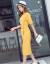 欧芙倫のワンピス2019春夏の女装NEWフュージョンでユッた丸首のアルファベリトの中の長めのTシシャシャシャシャのスウトの6076黄色S