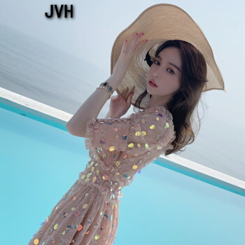JVH香港のフュージョン2019夏NEW韓国版ファンシゾーン感半袖ワンピス女性タワワが見られます。