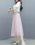 芳媛ワンピス2019夏NEW女装韓国版「チョウコクスカート」のログファプロの2つのスポツーカートA 266ピンクL