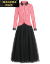 マグBA軽い高級ブロードの女装ワンピス女性ストレープのシ—ザにローリングカートの二点セトの女性2019年春NEW婦人服ヴィンテージタムの赤い色
