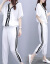 春の夏の新作女装NEW韩国版ファンスの女性タイが痩せる雰囲気の二点セトの长袖ボサム女装セクシー画像色S