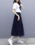 韩国の女性の回廊の2019夏の新型の流行のスカートの网の纱a字のスカートのスウトのセクTの2つのセクの1580ピクターの色L（100-110斤提案します）を探ってみます。
