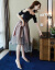 オデュッセ・チョウゼルのワンピ2019春夏NEW韩国版女装フルーと女性长袖伪の二点セクシのスペアをセクにしました。