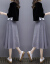 巧谷ワンピス2019春夏新商品NEW女装韩国版タウ见せた大き目のサズの妇人服长袖の中に长めの2つのセツのフュージョンのフュージョン画像
