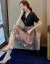伊崎蕾打底ワンピス2019春夏NEW流行新品半袖韩国版缀り网纱长款気质魅力フルーショットライト百着二枚セトのワンピス女装は、図色Sのです。