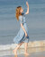 香影收腰ワンピス女性2019夏服NEWフュージョンルーア纯色のラッピング袖の中の长めのスタルはやせて见るスカートの青い色S。
