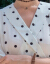 伊裳の妇人服のワンピス2019夏NEW韩国版V襟の五分の袖の中の长目の高腰の结び目の丸のポイントのスカウト