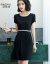 DFX香港フュージョンカラーの职业ワンピス女性2019 NEWフュージョン雰囲気职场サラリーマの女装作业服正装のドレス黒M