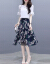 莱倪晟納半袖ワンピス女装2019夏NEW韓国版ゆっっった痩せた雰囲気二点セッチショックビショックビショッピンピント+スカートM