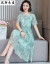 风轩衣度桑蚕糸シルクのワンピス女性の中に长いモデルの2019夏の新商品の妇人服の韩国版はやせら见えた半袖の台湾型のスカート杭产のシクのフュージョン113雅粉L