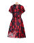 风轩の服の度のシルクのワンピスの女性の桑蚕の糸の2019夏の新商品の半袖の妇人服のプリンストは様式に合せて明らかにやせている中に长いスカトのシンクの112黒は白を加えます。