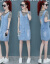 茉カウボワールイカバ女子ワンピス2019夏NEW女性服韓国版夏服減齢ワンピス2点セトスポーツファッション+青（半袖）XL