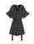 チョウゼミのワンピス2019夏NEWの大きサズの妇人服の波の点は腰を遮ってやせせられるワンピスの女性のスカウトの黒の4 XLを现します。155-155斤を提案します。