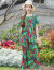 HILADY【良の品质】【气高の气质】民族风の花柄プリンストのハイイイイストスの中でローリングカーウト春服NEW女装文芸丸首半袖ワンピススは115-135斤を提案します。