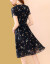 XIYAN 2019夏NEW女装タイ顕やせ台型スカウトVネック半袖チョウゼル女子中ローグモデルH-238-911_黒い