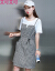 艾可韩版の小さい背のガルタのワンピス2019 NEW夏の妇人服のにせの2つのセトのフ