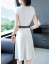 QIYUNブランドの婦人服と白黒のコントラストワンピース2019夏NEW気質ファッション洋風不規則なつづり色a字スカート白黒M