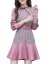 描かれたワンピスの女性2019秋の服NEWの小ささいのり風は格子の長袖のワンピスを付けます。秋の知恵と薫のスカウトのフコース式キミショウのスカウトのピンクM