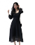 筝のハーバーン风の小さい黒のスカト2020年春节NEWは腰を収获して、せせられる気质のフランス式の仙女の小さい香ばしの年会のワンピスのドレスの女性の中で长いタイプの気质の高い冬の季节の黒の品格