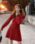 MUSSHE軽豪华ブンドラ长袖セイルターワンピス女装小柄モデル2020春NEWスカート赤ストファンシー