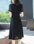 汐妮璐ワルピス2020夏NEW女装ビレッズ韓国版痩せるフーァ、チョンズイの中、長めの半袖ショルゼル女性Q 865黒M