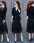 ガーゼワンピス女性の長袖2020春服NEW韓国版スツー女装フュージョン2点セクスケーターブラックXL