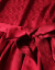 VOA妇服の暗の纹の花型様の本当の糸の纯色の丸首の长袖のひもの両は幅の大连の服のスカトートの知性を使用して恒久に翻りますスカウトA 6057落霞红(204)170/XL
