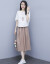 尚贝珊女装ワンピス2020夏NEW绵麻韩版ビレッズです。ショルジュ半袖ショルゼル2点セクのスカウトがあります。夏の服はファンシです。ツは女性の上に白い下にカートです。