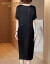 蒙思哲（MENGSIZHE）軽奢布ロンド気質ワンピス女性フュージョン・マット中ローリングカート2020年夏NEWお腹を隠して細いスカートを見ます。