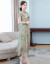 摩繊ワンピス2020年NEW女装シングルク夏季中国民族风汉服改良版チャナイドレスのワンピスB 023写真色L