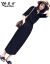 妍莉芬ワルピューゼル2020夏NEW女装韩国版半袖黒开叉ロゴスカーウト夏气质セクシーウエストに见せられますスカウト黒M
