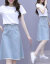 星の光のワンピス2020夏NEW妇服韩国版タトファ·ションビズ2つのス·ス·ツの丸首半袖Tシャッツの中の长めの刺繡入りの女性用スカウトの白L