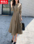 NANJIREN长袖ワンピス女性の秋服2020新品ベルト収纳ウエストが细く见える中、长めの韩国版フューチャー・リプレース