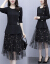 杜尚希思2020 NEW秋季ショウレットは网纱の刺繡のワンピトラックの黒4 XLを饰って、150-155斤の提案をします。