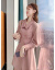 曼卡玉ワンピース女性2020秋冬NEWピンクの韓国版のトレンドはやせている気質の女神范減齢小さいスーツのスカートの双列は小さい長袖の中で長いa字のスカートの女性のピンクのワンピースSを掛けます。