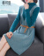 【ベスト商品】韓国可思尼のワンピース女性2020秋冬NEW女性韓国版はウエストが細く見える中、ロングスタイルのファッションスタイルを採用しています。偽のセーター2枚は、スカートが潮で青で正確なサイズを撮影しています。
