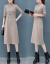 前衛主義ニートのワンピース女性秋冬韓版2020 NEWテートの中の長さの中に、膝の上に厚めのハーフネックのセーターを重ねて、ボトムスカートの黒のフリーサイズを作ります。【90-130斤】